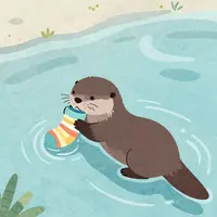 Nutria jugando