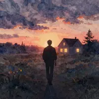 مرد تنها در حال قدم زدن