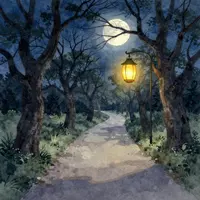 Sentiero al chiaro di luna