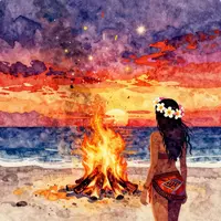 آتش در غروب