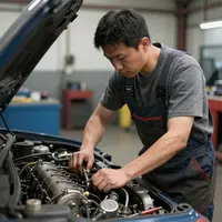 काम करता हुआ मैकेनिक