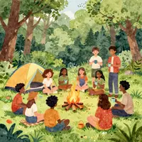 Encontro na floresta de verão