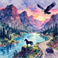 Paesaggio synthwave