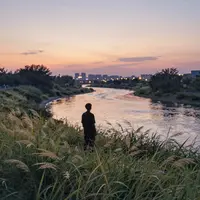 رودخانه در غروب