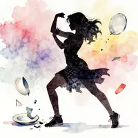 Silhouette einer tanzenden Frau