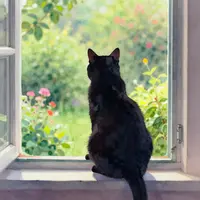 Katze auf Fensterbank