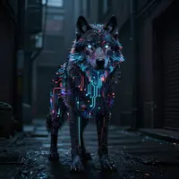 サイバーパンク狼アート