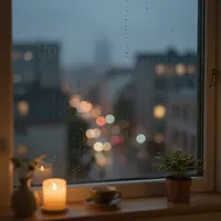 نمای شب بارانی شهر
