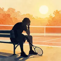بازیکن تنیس خسته
