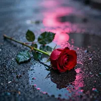 Rosa nella pozzanghera
