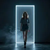 Neon-Tür