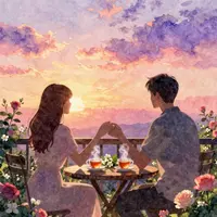 Pemandangan Matahari Terbenam Romantik