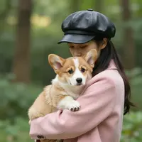 コーギーの子犬のポートレート