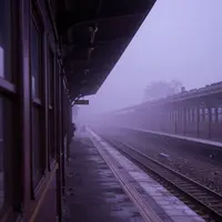ایستگاه قطار مه‌آلود