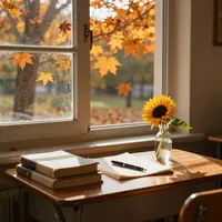Herbstlicher Schultisch
