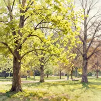 Park in het Vroege Voorjaar