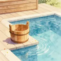 Décoration au bord de la piscine