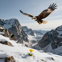 Aquila sopra le montagne