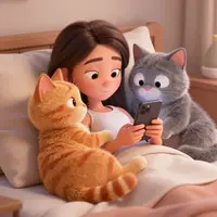 زمان خواب آرام با گربه‌ها