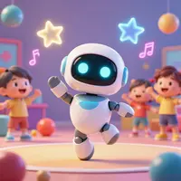 3D animovaná robotická scéna