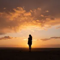 Lone Woman Silhouette