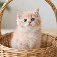ลูกแมวในตะกร้า