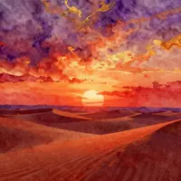 Абстрактный закат в пустыне