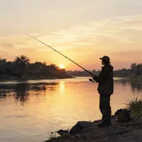 Rybaření při Západu Slunce