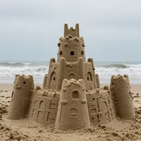 Rozpadający się zamek z piasku