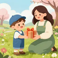 Сын дарит подарок