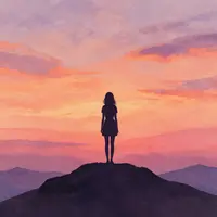 Вид на горный закат