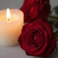 मोमबत्तियाँ और गुलाब