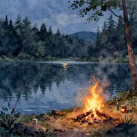 Noc u Jezera a v Lese