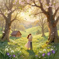 Pelukan Romantik di Hutan