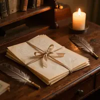 आरामदायक लेखन डेस्क दृश्य