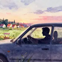 ग्रामीण भोर की ड्राइव