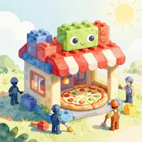 متجر بيتزا المكعبات