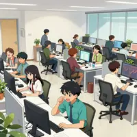 Anime Office Scene