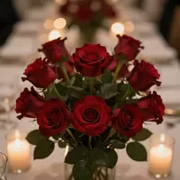 Dekorace z červených růží