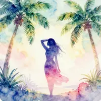 Tropische Silhouetten-Kunst