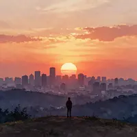 منظر غروب الشمس