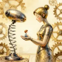 Jättinna och liten människa