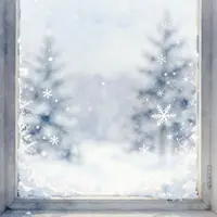Frosty Window View