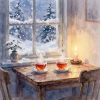 Gezellige Winterscène