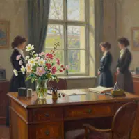 Springtime Office Scene