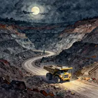 مشهد تعدين ليلي