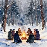 نار المخيم الشتوية