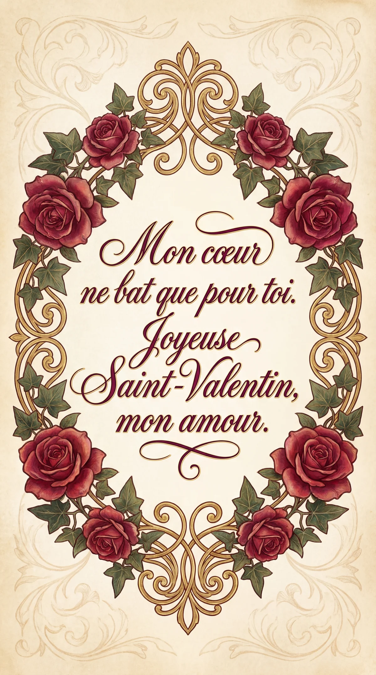 Carte de Saint-Valentin pour mon amour