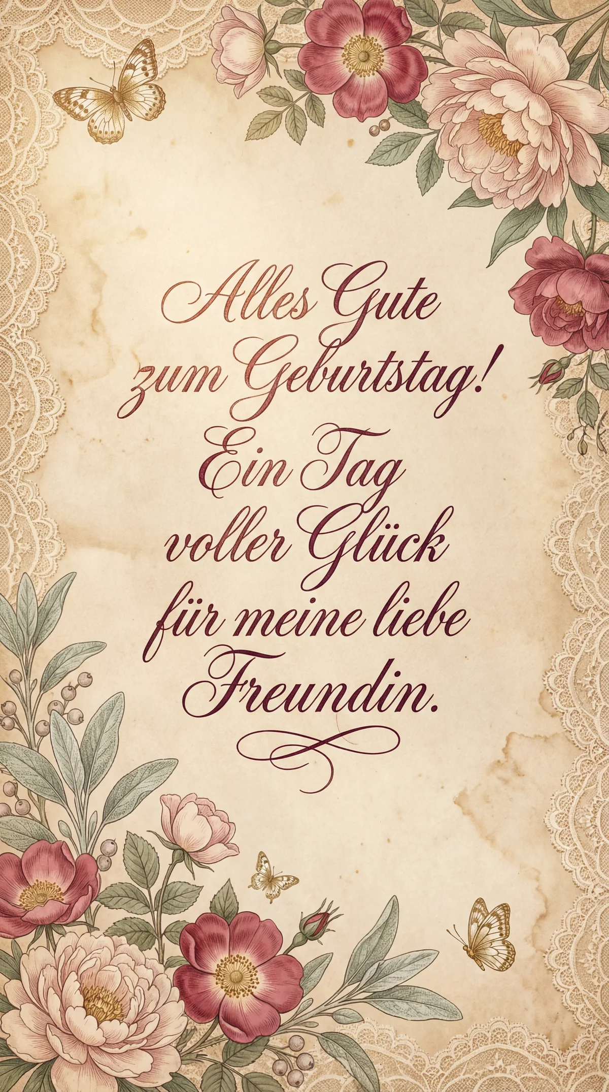 Alles Gute zum Geburtstag für meine liebe Freundin!