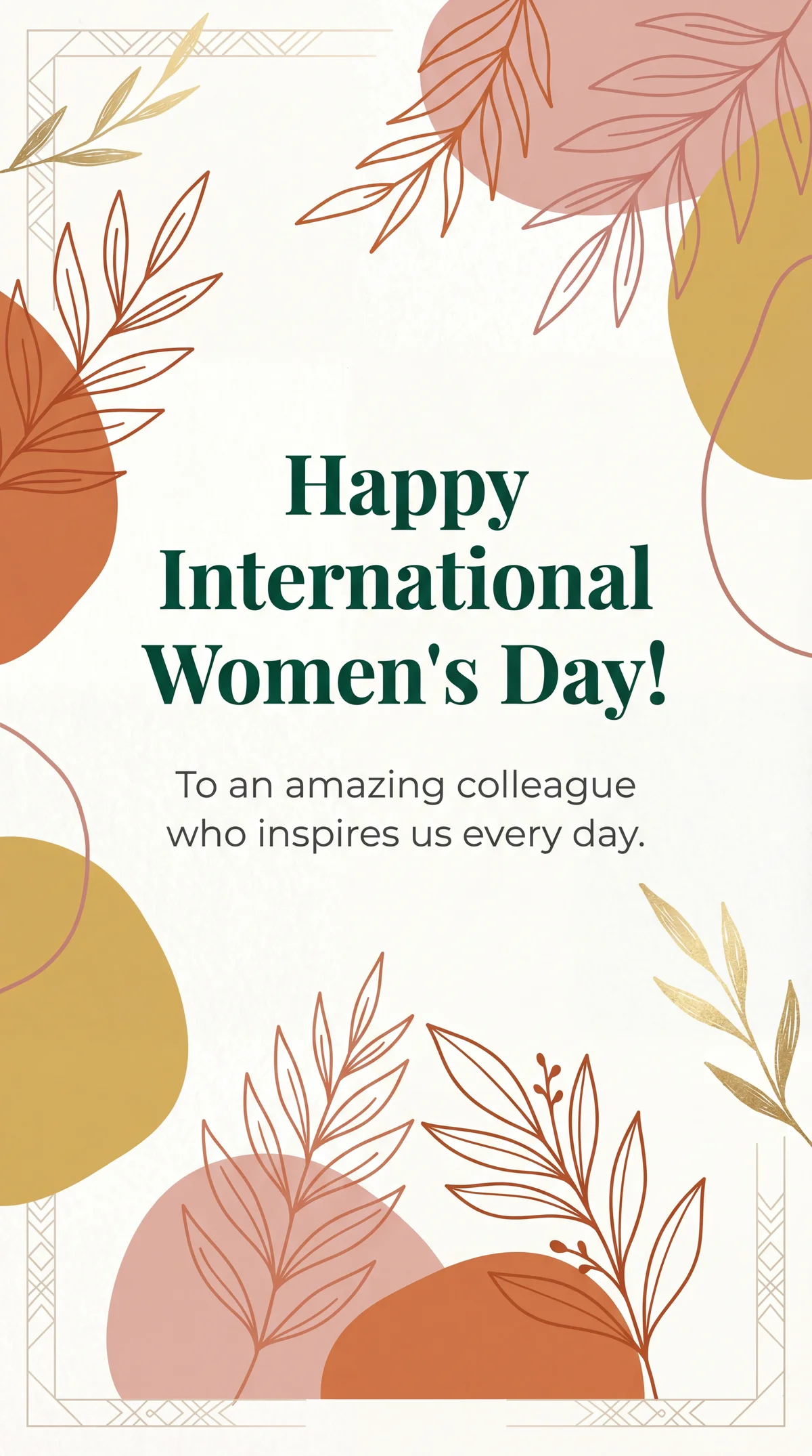 International Women's Day card for a colleague